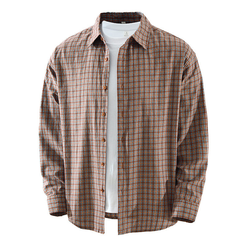 潮流日系格子长袖衬衫男士时尚韩版春季新款百搭休闲宽松上衣9130,男装,衬衫,淘宝优惠券,粉丝福利购,淘宝优惠卷