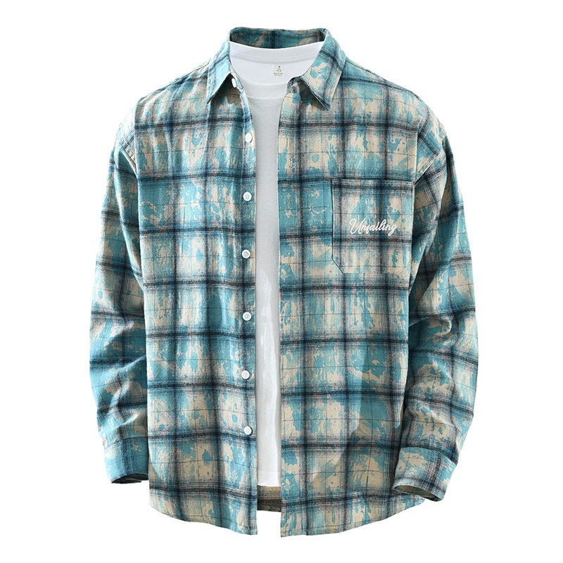 日系格子潮流长袖衬衫2026春季新款男士百搭文艺休闲宽松上衣9123,男装,衬衫,淘宝优惠券,粉丝福利购,淘宝优惠卷