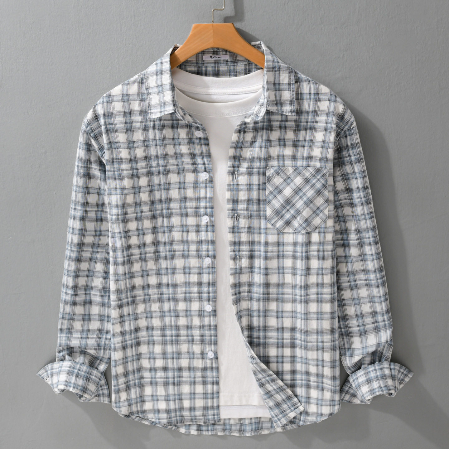 新款格子衬衫男士春秋潮流百搭上衣日系休闲宽松长袖衬衣9140,男装,衬衫,淘宝优惠券,粉丝福利购,淘宝优惠卷