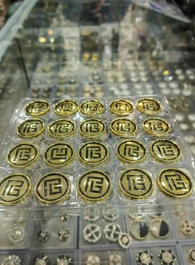 高档圆形英伦金属红茶金纽扣西装外套袖口扣子衣服缝线钮扣扣子