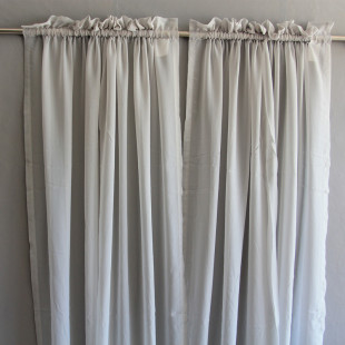 外贸窗帘成品出租房小型窗穿杆款 清仓处理 白色纱帘窗纱灰色特价