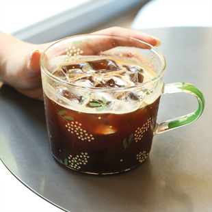 蓝莲花家居咖啡杯子高档精致女士个人专用高硼硅玻璃家用水杯茶杯