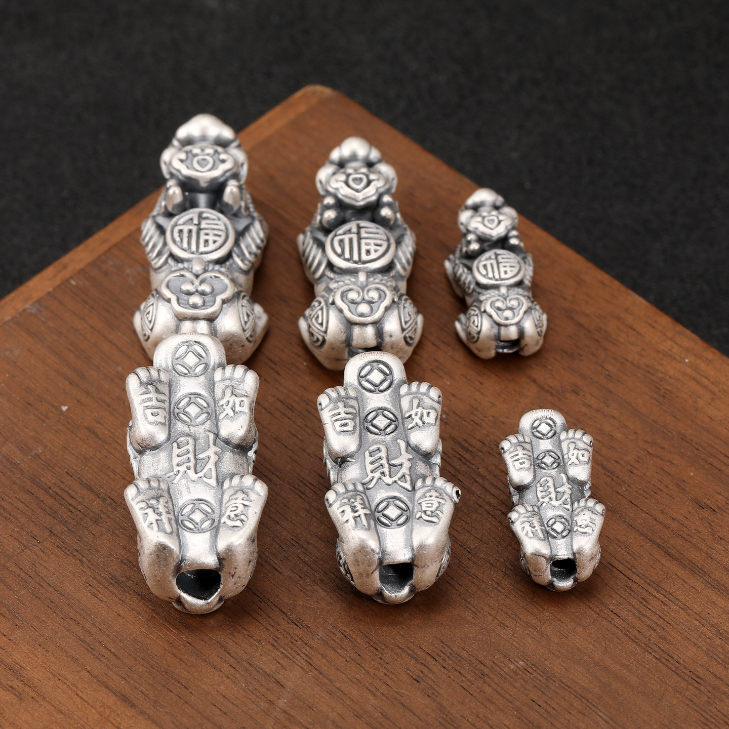 足银99吉祥如意铜钱招财貔貅穿孔3D硬银散珠diy红绳手串配件,饰品/流行首饰/时尚饰品新,银饰配件,淘宝优惠券,粉丝福利购,淘宝优惠卷