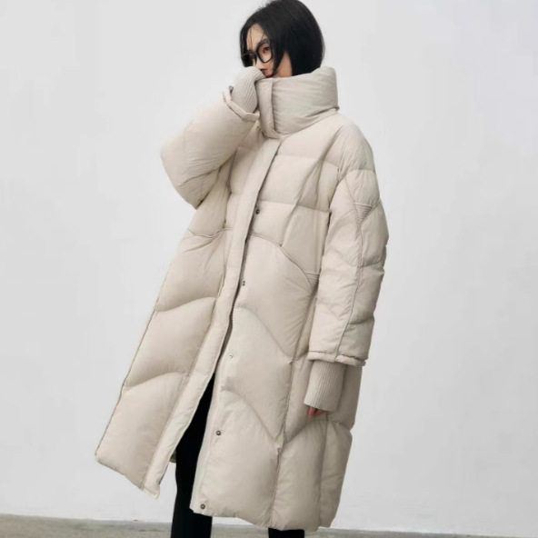 羽绒服女款2025冬季反季新款平湖女装高级感大码中长款90鸭绒外套