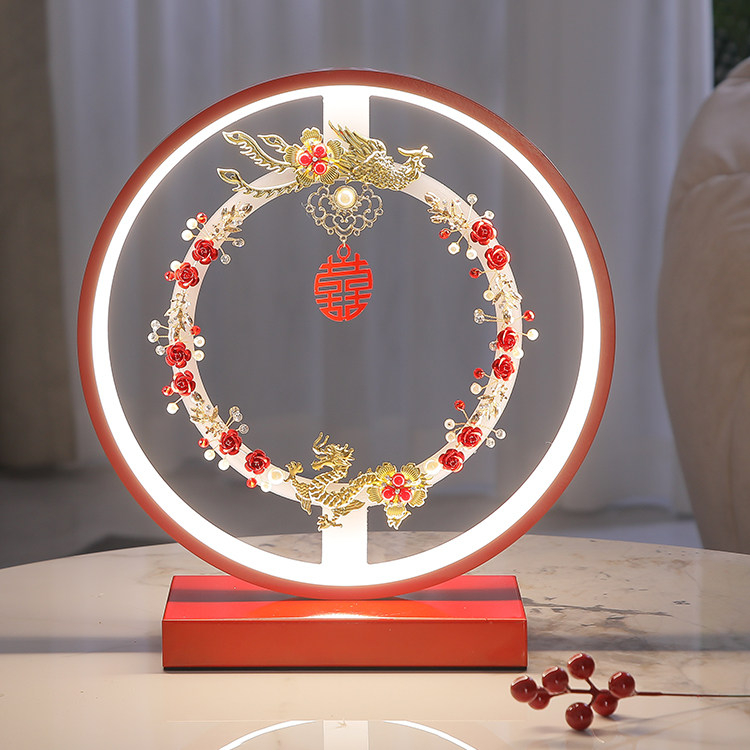 结婚台灯婚房床头灯新婚陪嫁灯红色长明灯创意结婚灯喜庆新娘礼物_虎窝淘