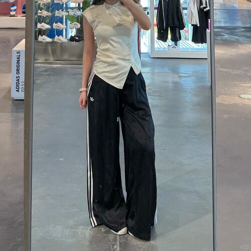 Adidas阿迪达斯三叶草女子新中式提花宽松阔腿裤休闲长裤KY5747