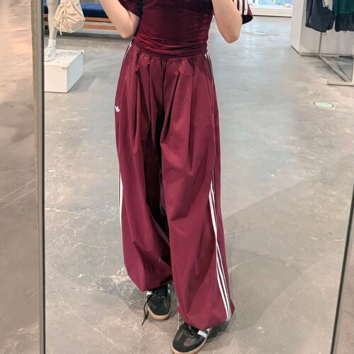 Adidas阿迪达斯三叶草女子经典条纹宽松阔腿透气休闲长裤KY5185