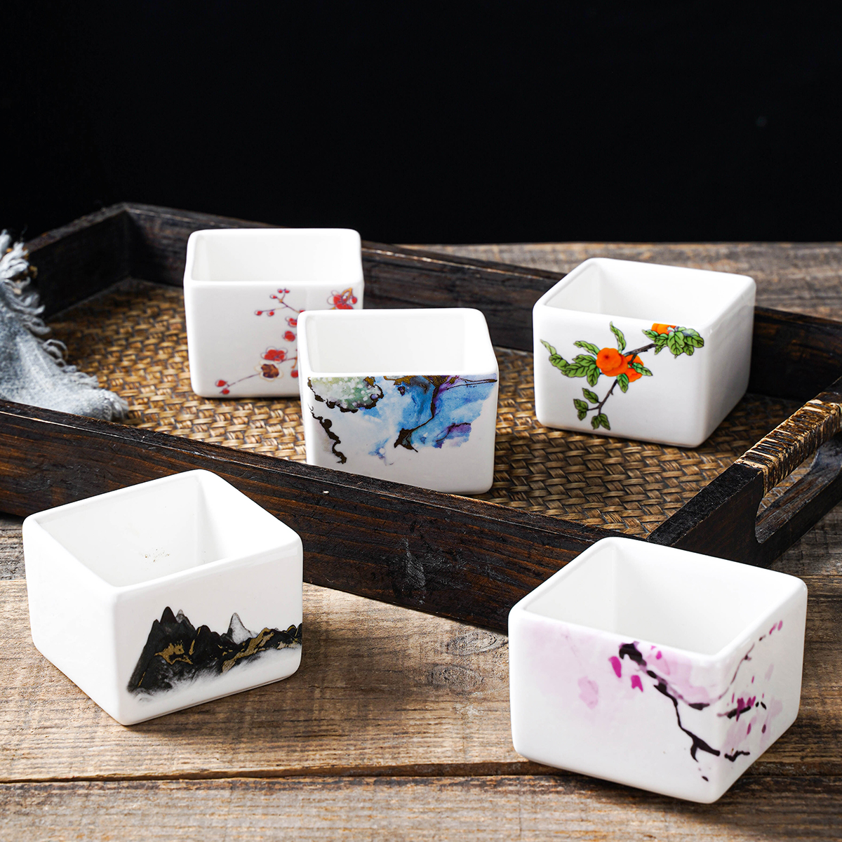 国风插画小菜甜品小吃陶瓷小容器