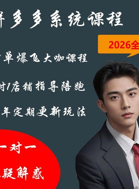 2026年江枫电商拼多多开店运营教程PDD推广一对一陪跑指导课程pdd