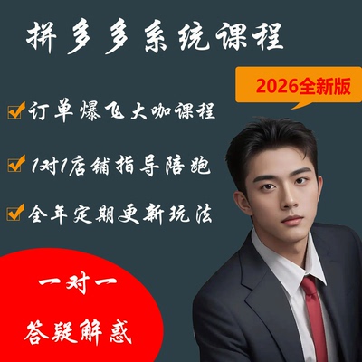 拼多多系统课程PDD网店运营教程