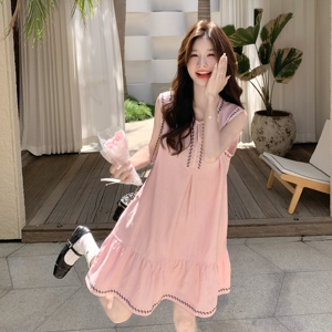 甜美少女风减龄粉色无袖背心连衣裙女夏2025新款小个子裙子超好看图片