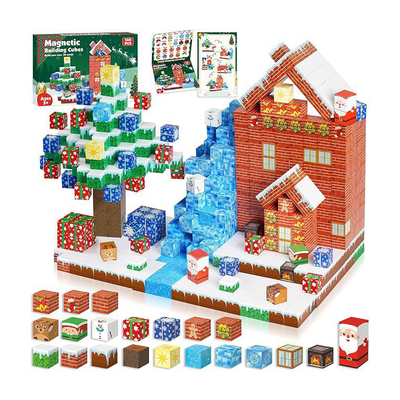 亚马逊爆款Magnetic Building磁性磁力方块积木圣诞节跨境玩具DIY