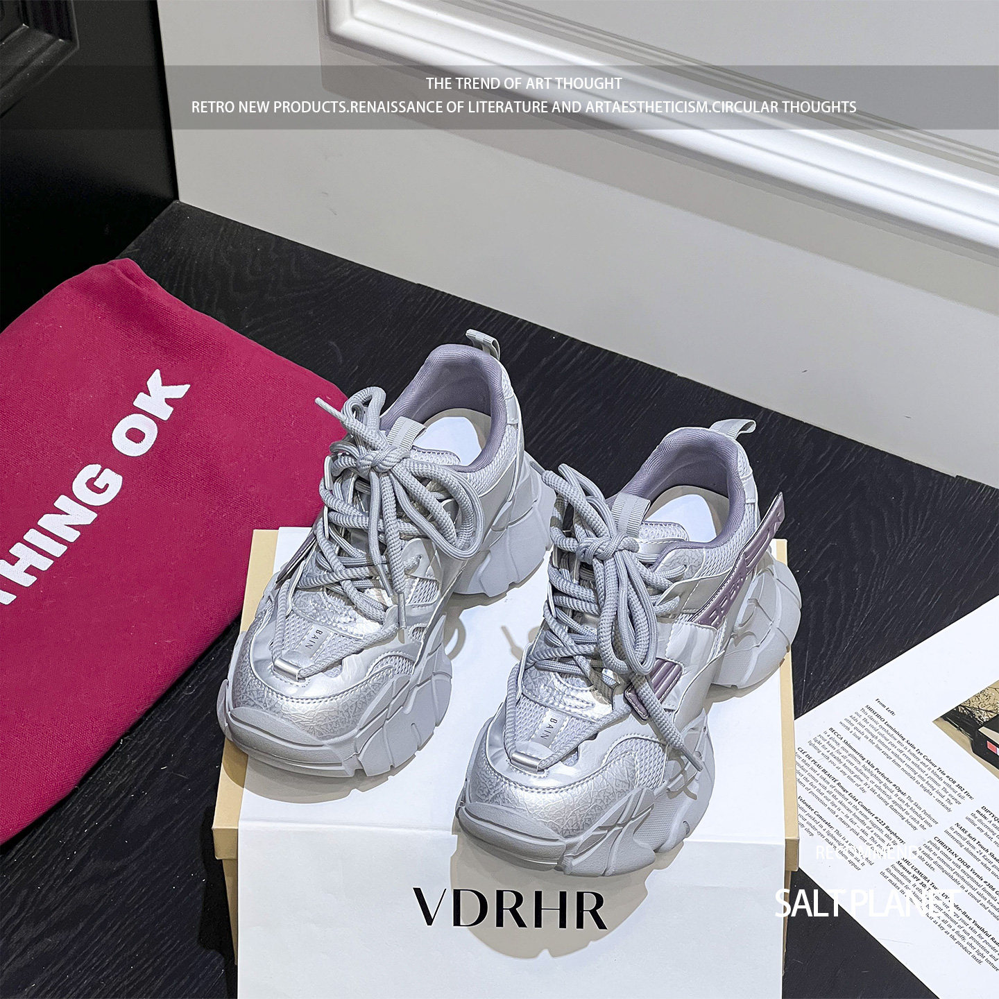 超好看时尚老爹鞋女松糕厚底运动休闲2026新款爆款舒适银紫增高鞋,女鞋,老爹鞋,淘宝优惠券,粉丝福利购,淘宝优惠卷