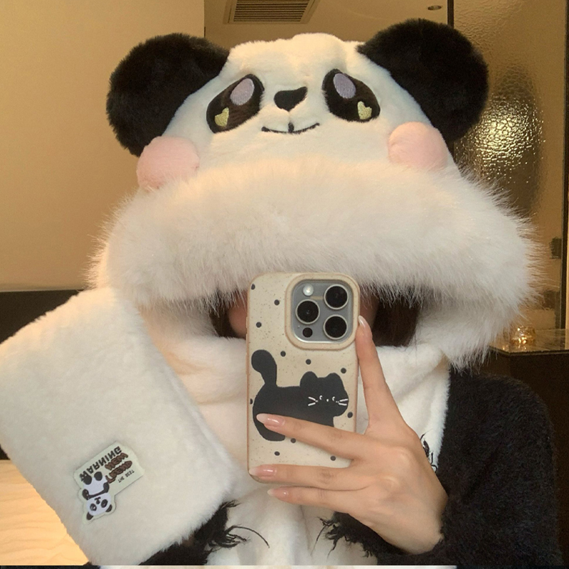 可爱小熊猫冬季保暖骑行三件套