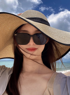 2026夏季新款草帽女加大帽檐防晒遮阳帽海边度假三亚旅游沙滩帽子