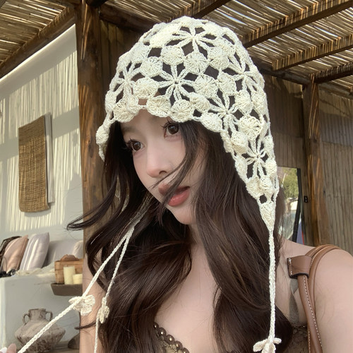 2025新款手工钩织针织帽包头帽女