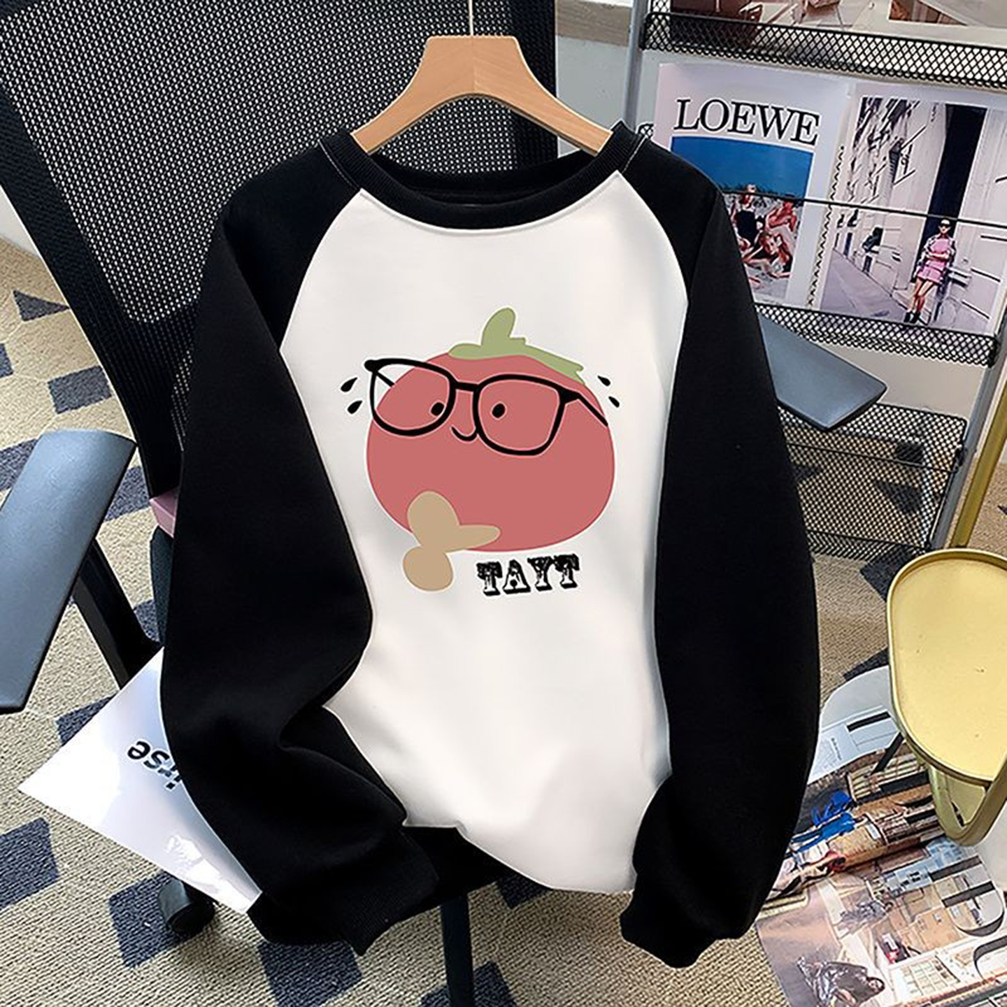 中大童美式潮牌卡通圆领纯棉卫衣