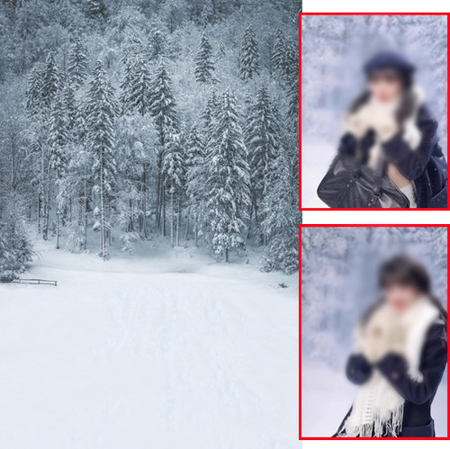 冬季雪景雪地松树林背景布