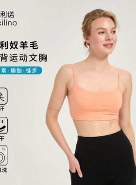 美利奴羊毛运动文胸女户外速干胸罩美丽诺美背瑜伽跑步内衣H06