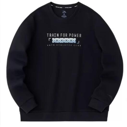 24年春季款安踏易打理套头卫衣男弹力舒适针织运动上衣152417706