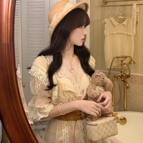 Starry重工蕾丝荷叶边娃娃衬衫