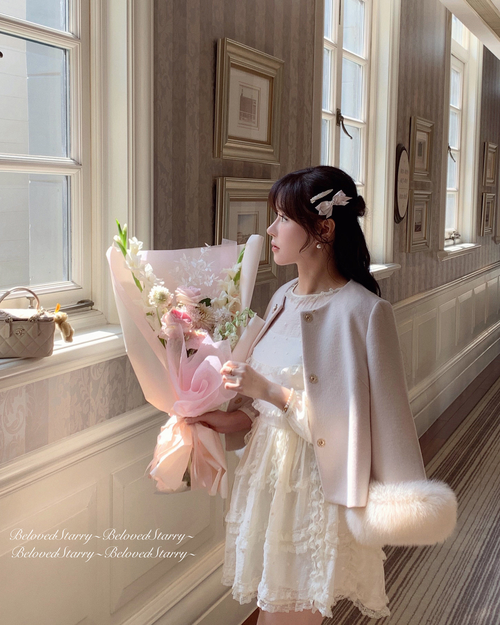 日系甜美刺绣水玉波点收腰公主裙