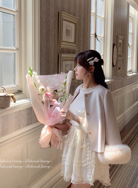 Starry 水玉恋人/重工波点刺绣收腰连衣裙 日系甜美荷叶边公主裙