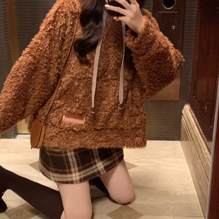 Starry 焦糖曲奇/格纹毛呢高腰A字半身裙 日系甜美包臀短裙22秋冬