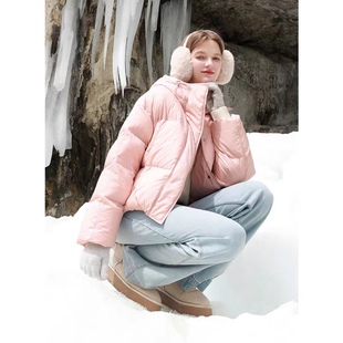 鸭绒羽绒服 不可拆卸连帽隐形拉链口袋短款加厚保暖百搭 外套0.68