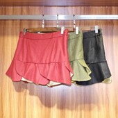 打底裙0.21 甜美性感不规则荷叶边拼接毛呢半身裙 高端新品 时尚