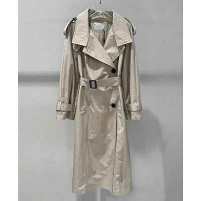 翻领单排扣腰带收腰百搭风衣外套