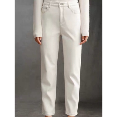 简约休闲百搭加厚修身九分牛仔裤