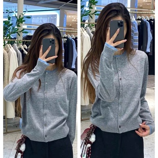 针织衫 圆领假两件单排扣净版简约休闲百搭秋冬款打底衫 毛衣0.27