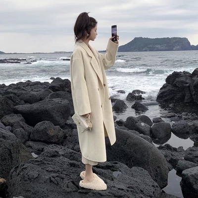 双面呢大衣 高端新款西装领四粒扣绵羊毛高级感通勤百搭 外套1.36