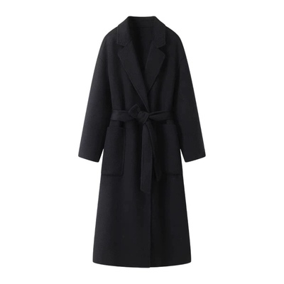 开衫式秋冬高级感加厚双面呢大衣