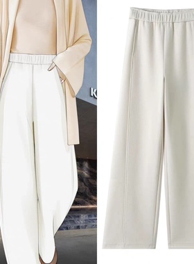 休闲裤 松紧腰双口袋明线装饰加厚休闲百搭秋冬款直筒裤 长裤0.80