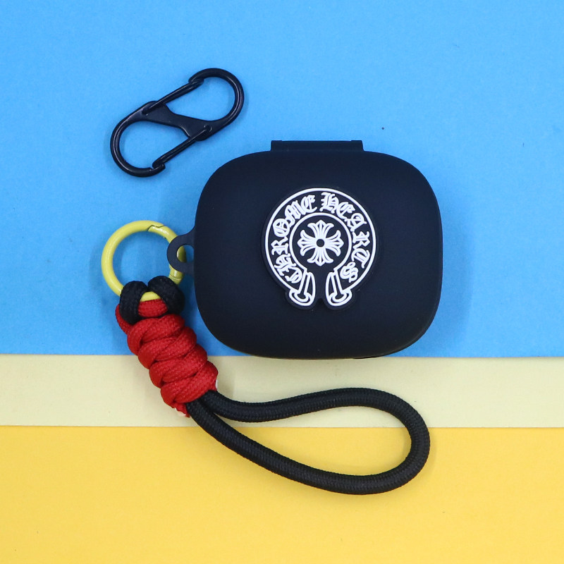 适用Redmi 红米Buds 6S蓝牙耳机保护套6PLAY活力版SE潮酷个性简约黑色风格编织手绳挂饰Buds5硅胶软壳