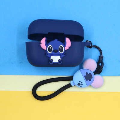 适用声阔AeroClip/C50i开放耳夹式蓝牙耳机保护套潮酷个性萌可爱小清新萌卡通史迪仔手绳挂饰硅胶软壳