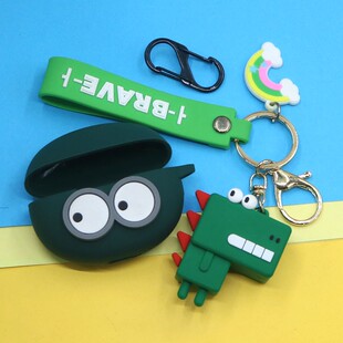 适用QCY AilyPods蓝牙耳机T20保护套Crossky C30S/C50耳夹式萌卡通史迪奇蓝猫小恐龙库洛米挂饰硅胶软壳