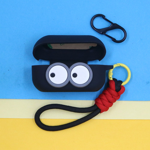 适用Technics松下EAH AZ80蓝牙耳机保护套AZ100个性小清新可爱简约萌卡通大眼睛开心笑脸手绳挂饰硅胶软壳