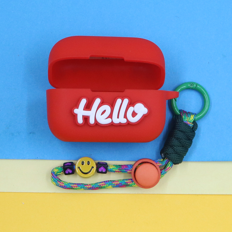 适用声阔AeroClip/C50i开放耳夹式蓝牙耳机保护套个性简约可爱萌小清新英文字笑脸手绳挂饰连体硅胶软壳
