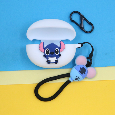 适用QCY C50/50pro耳夹开放式蓝牙耳机保护套C30S潮酷小清新可爱萌动漫史迪仔奇卡通手绳挂饰硅胶软壳