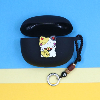 适用VIVO TWS Air3Pro蓝牙耳机保护套3E/3i/a3/A4可爱卡通招财猫吉祥醒狮祥云珠挂饰iQOO TWS2/1e/1i硅胶软壳