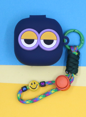 适用JBL WAVE FLEX 2 COMPACT小精灵蓝牙耳机保护套T280TWSX3可爱简约萌卡通大眼睛开心笑脸手绳挂饰X2硅胶壳