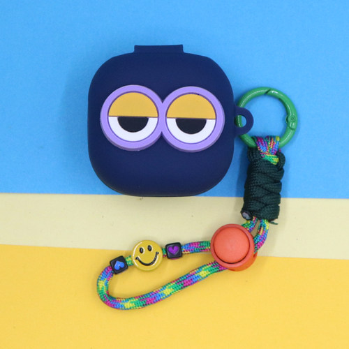 适用JBL WAVE FLEX 2 COMPACT小精灵蓝牙耳机保护套T280TWSX3可爱简约萌卡通大眼睛开心笑脸手绳挂饰X2硅胶壳