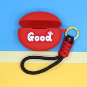 3蓝牙耳机保护套X2 Rpro 适用OPPO buds2潮酷个性 Free4 简约可爱萌卡通英文字防摔连体硅胶软壳 Enco