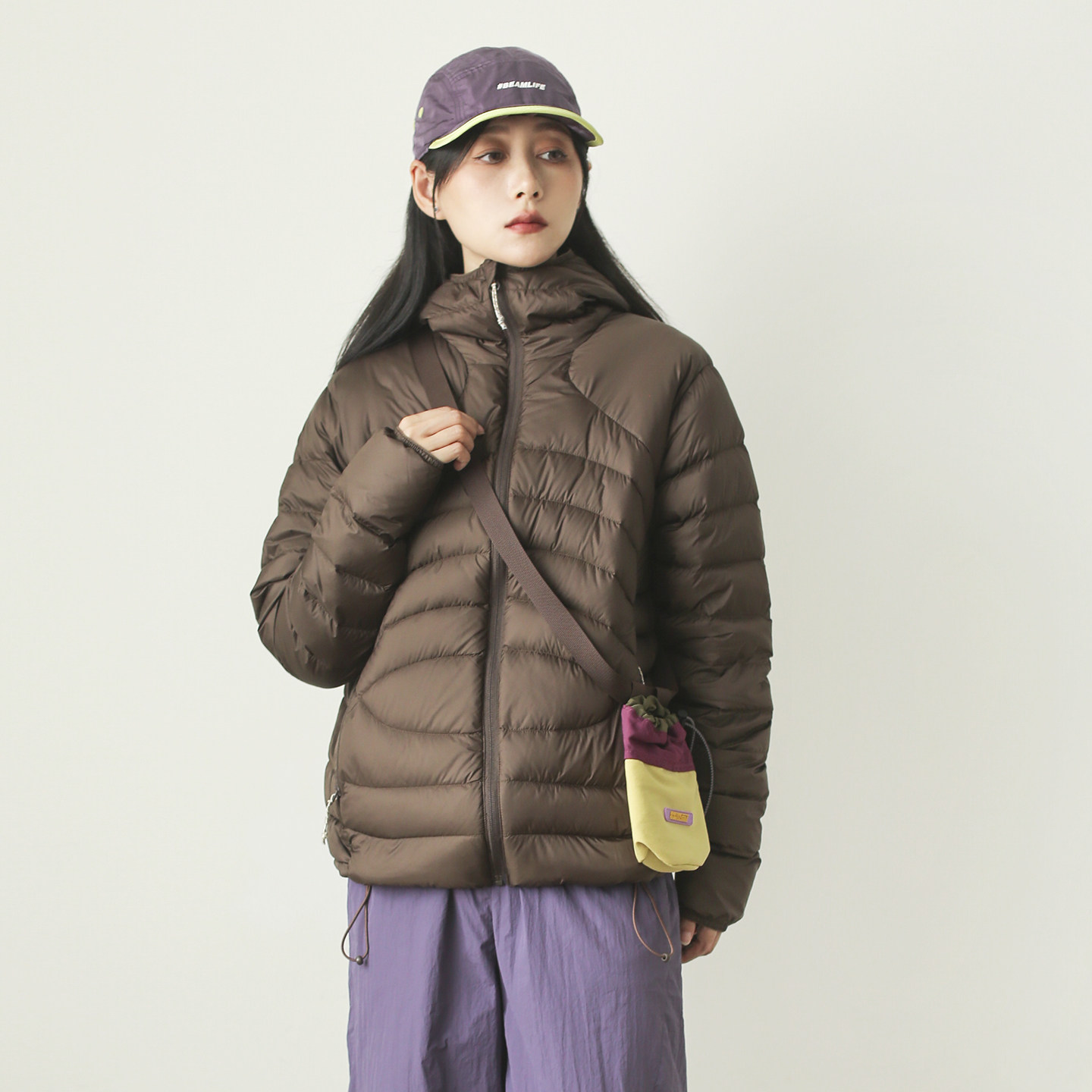 漫渡户外轻量化90绒白鸭绒排骨羽绒服女冬季连帽保暖宽松面包服