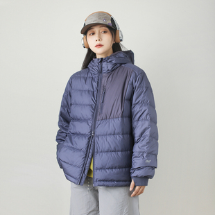 漫渡山系轻户外三防轻薄连帽排骨羽绒服女90绒保暖外套冬季 防泼水