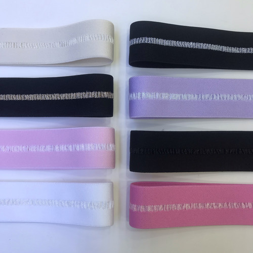 厂家现货新款3cm宽加密高弹力彩色松紧带间条彩葱童装裤腰头橡筋