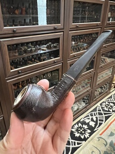 小猪烟斗kiko海泡石内胆外包真皮坦桑尼亚